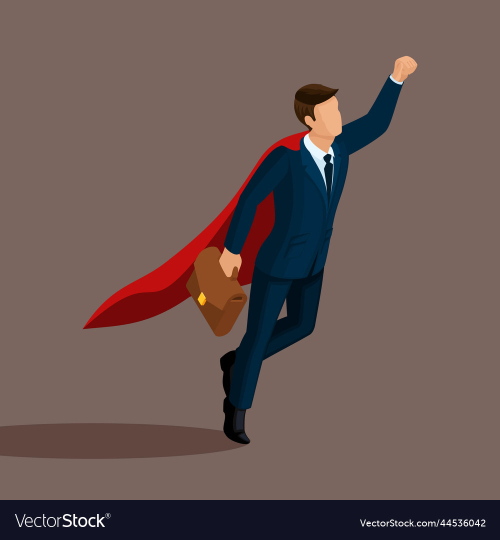 Isometric 3d businessman superman flies up Vector Image Isometric 3d businessman superman flies up Vector Image