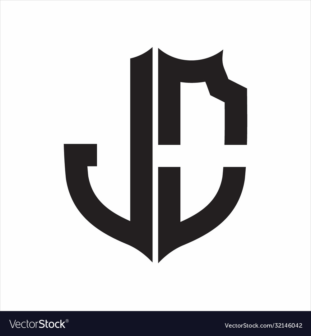 Jo logo shield style monogram design template Vector Image