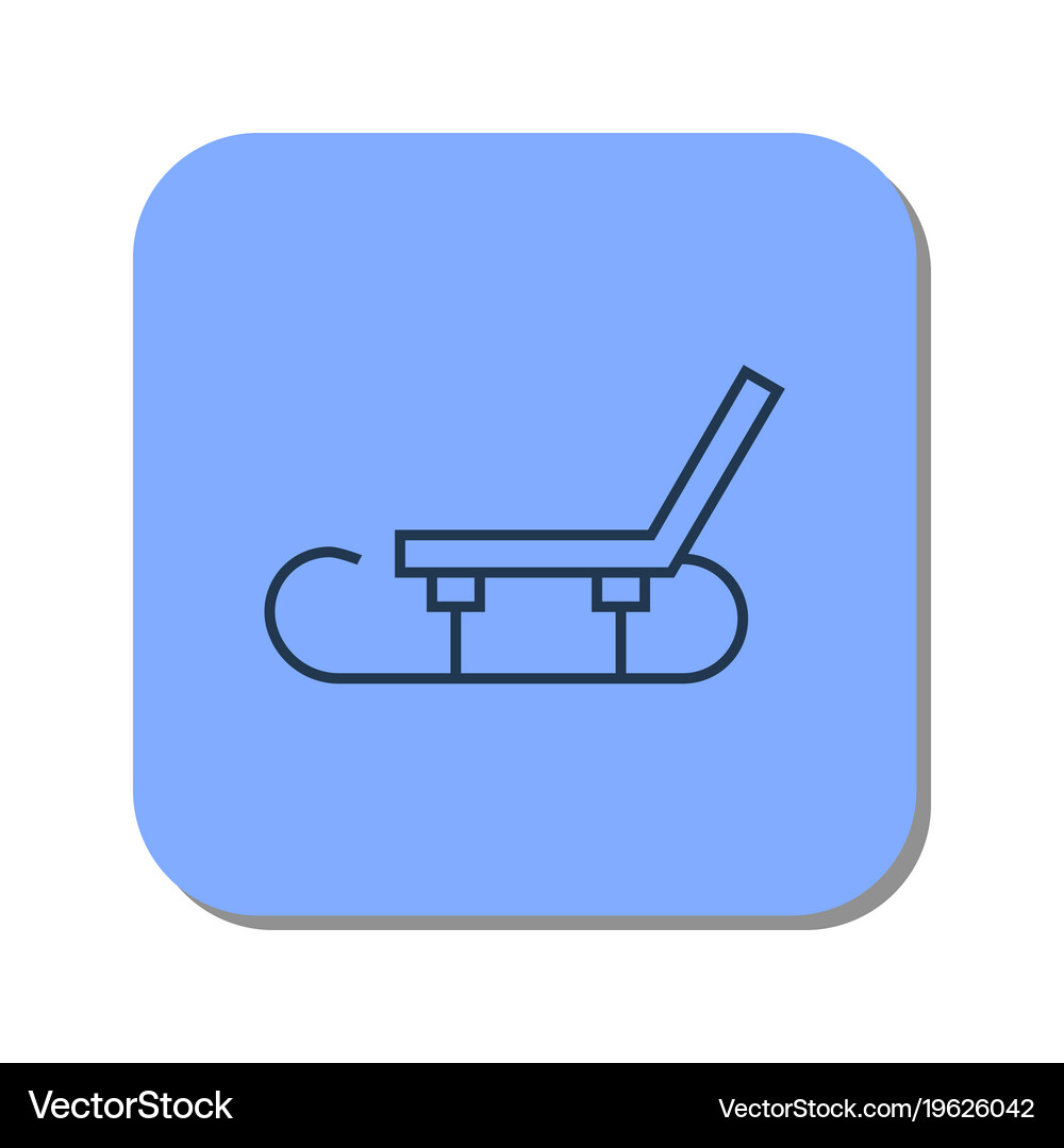 Linear sledge icon for winter skiing in the snow Vector Image