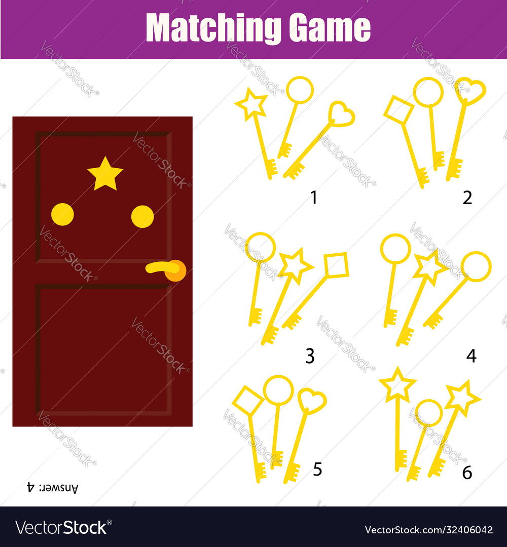 Matching children educational game match shape