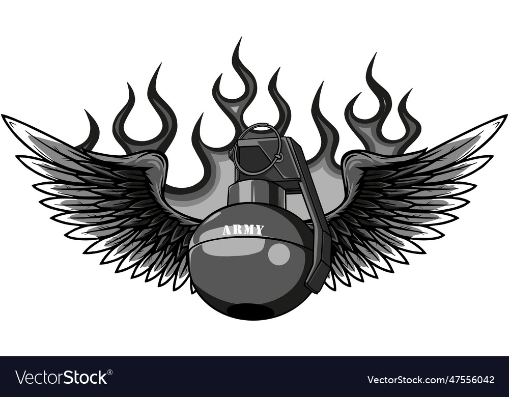 Monochrome grenade Royalty Free Vector Image - VectorStock