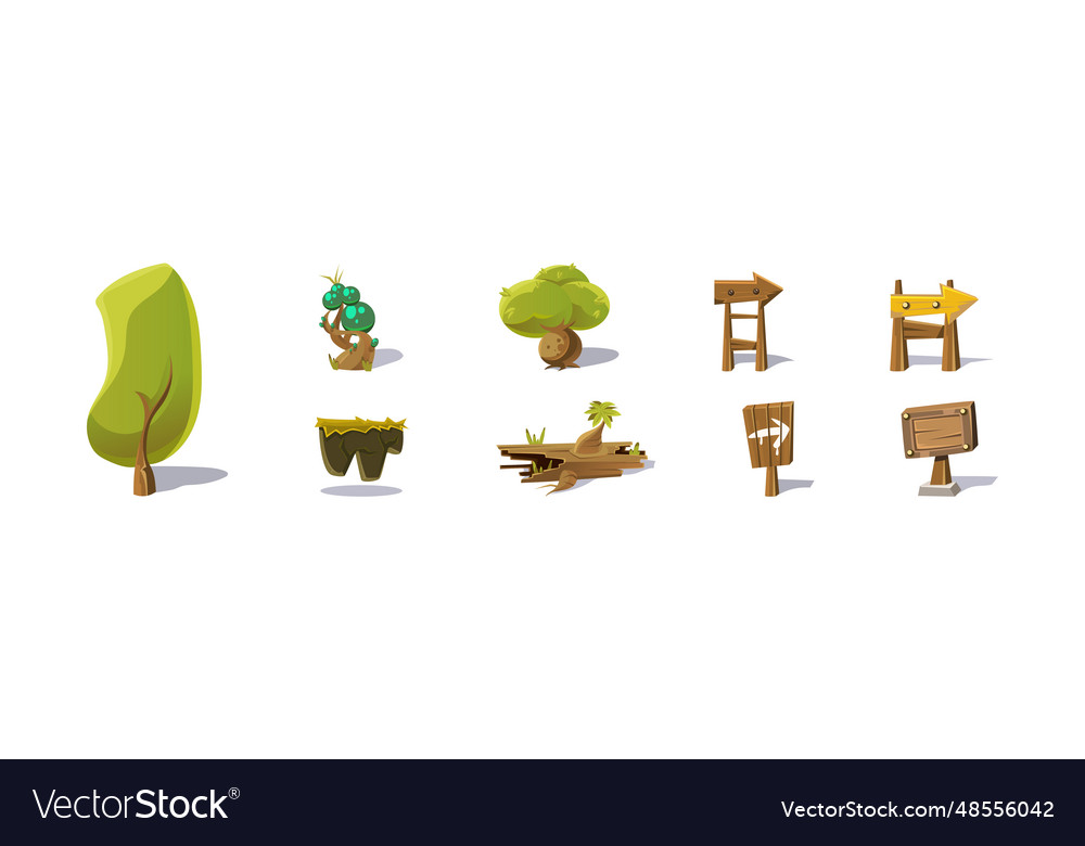 Nature game landscape object and elements