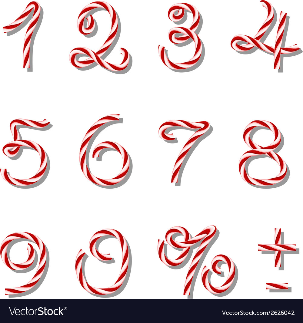 Numbers set in twine style Royalty Free Vector Image