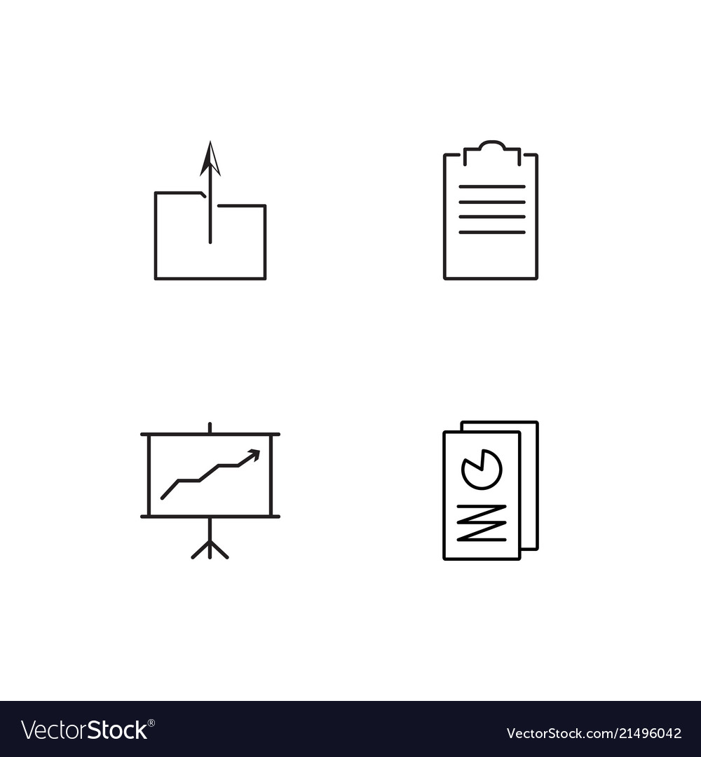 Office linear icons set simple outline