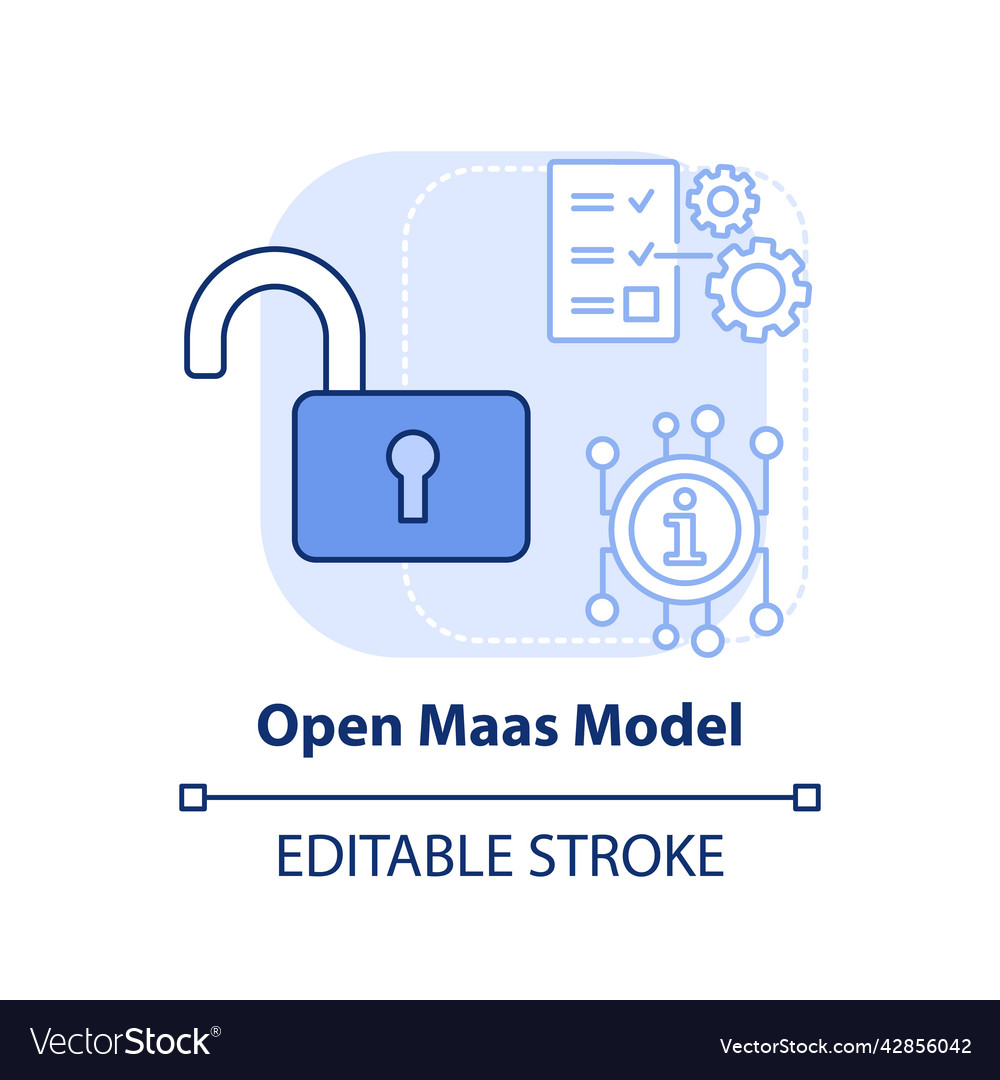 Open maas model light blue concept icon