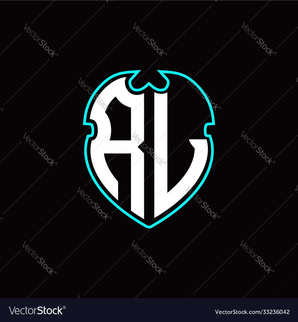 R l initial logo design with a shield shape vector image R l initial logo design with a shield shape