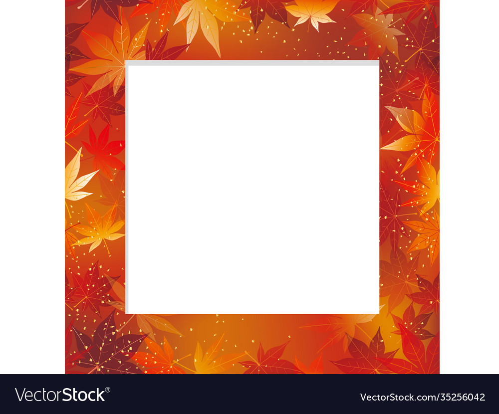 Seamless autumn maple leaf square frame