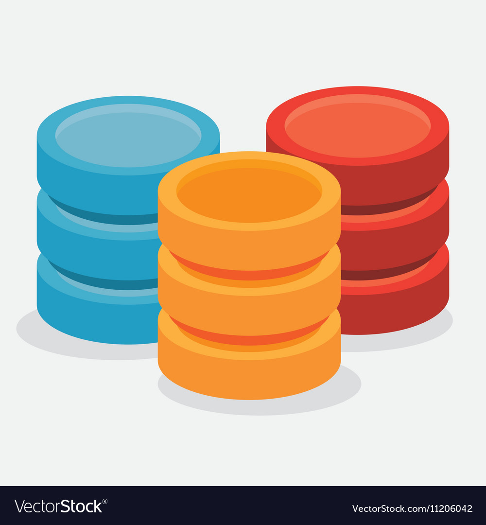 Set computer server icons sign