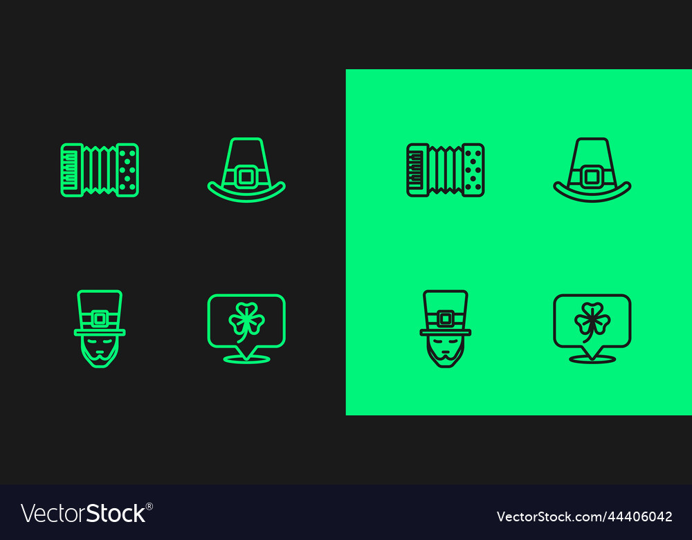 Linie Klee trefoil Blatt leprechaun vector image Linie Klee trefoil Blatt leprechaun