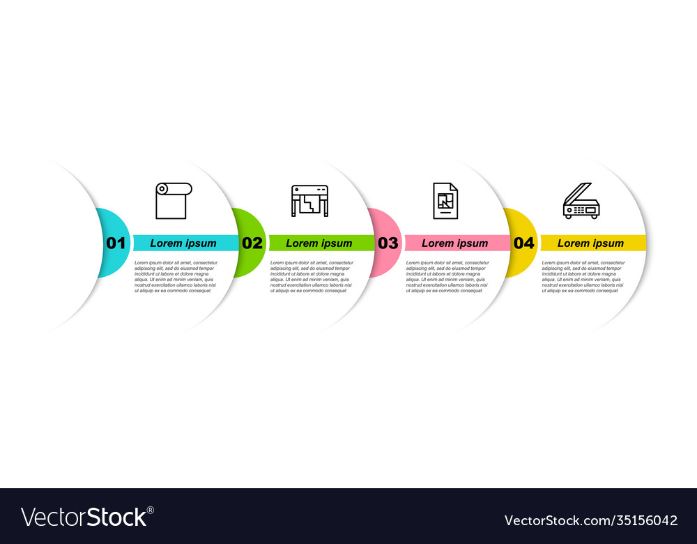 Set line roll paper plotter file document Vector Image Set line roll paper plotter file document