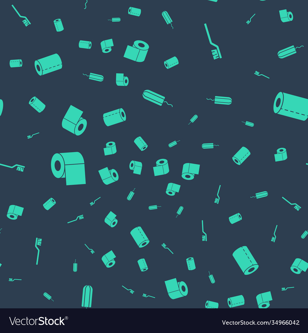 Set sanitary tampon toothbrush toilet paper roll Vector Image