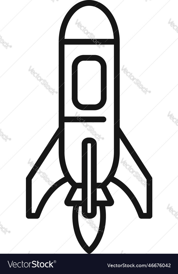 Start spaceship icon outline space launch Vector Image