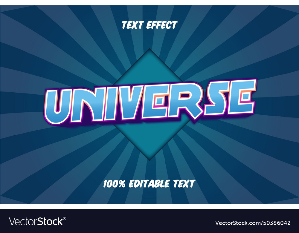 Universe editable text effect Vector Image Universe editable text effect