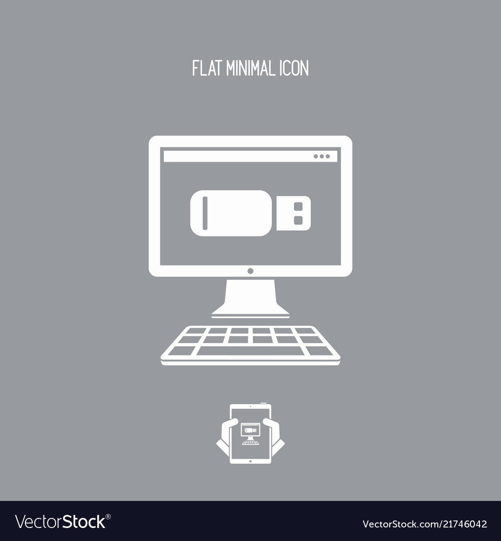 Usb memory - flat minimal icon vector image Usb memory - flat minimal icon