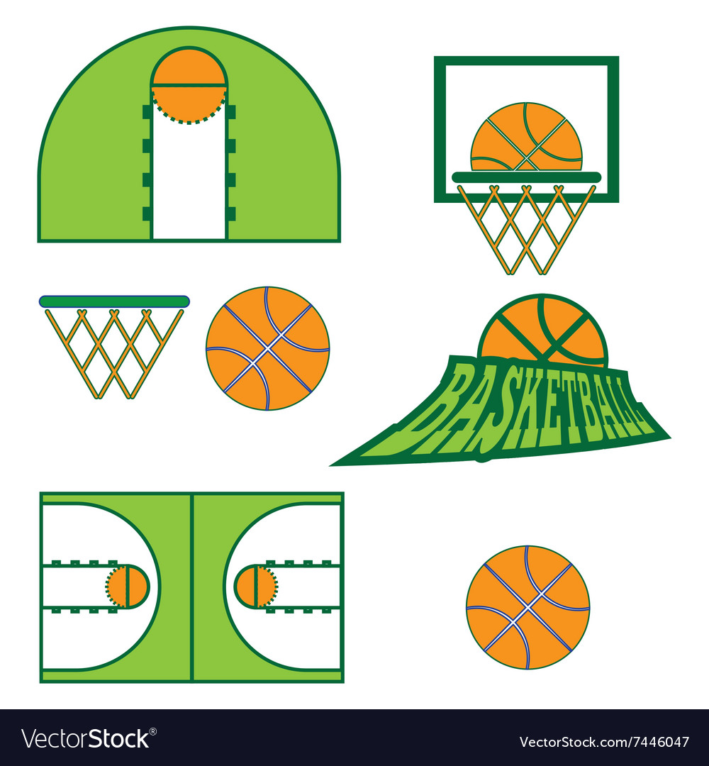 Basketball game objects icons