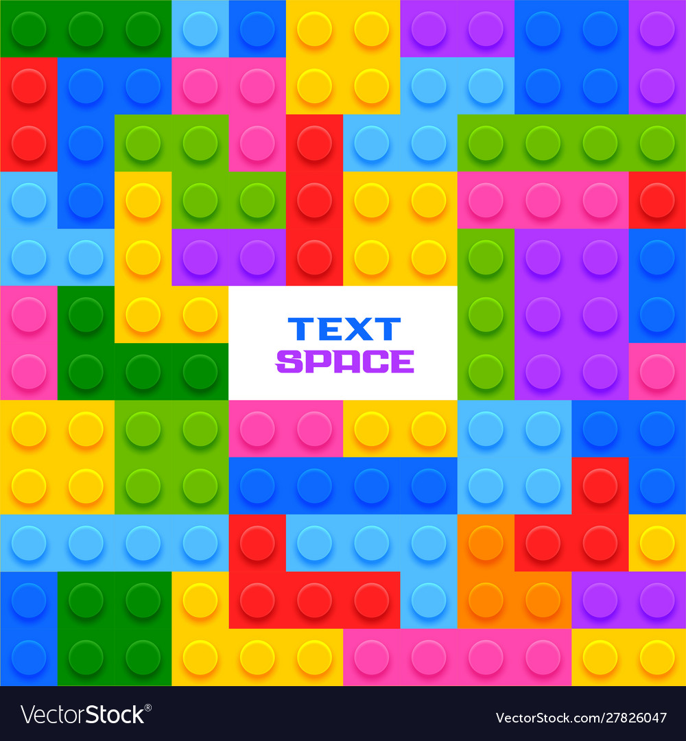 Colorful plastic blocks game background Royalty Free Vector