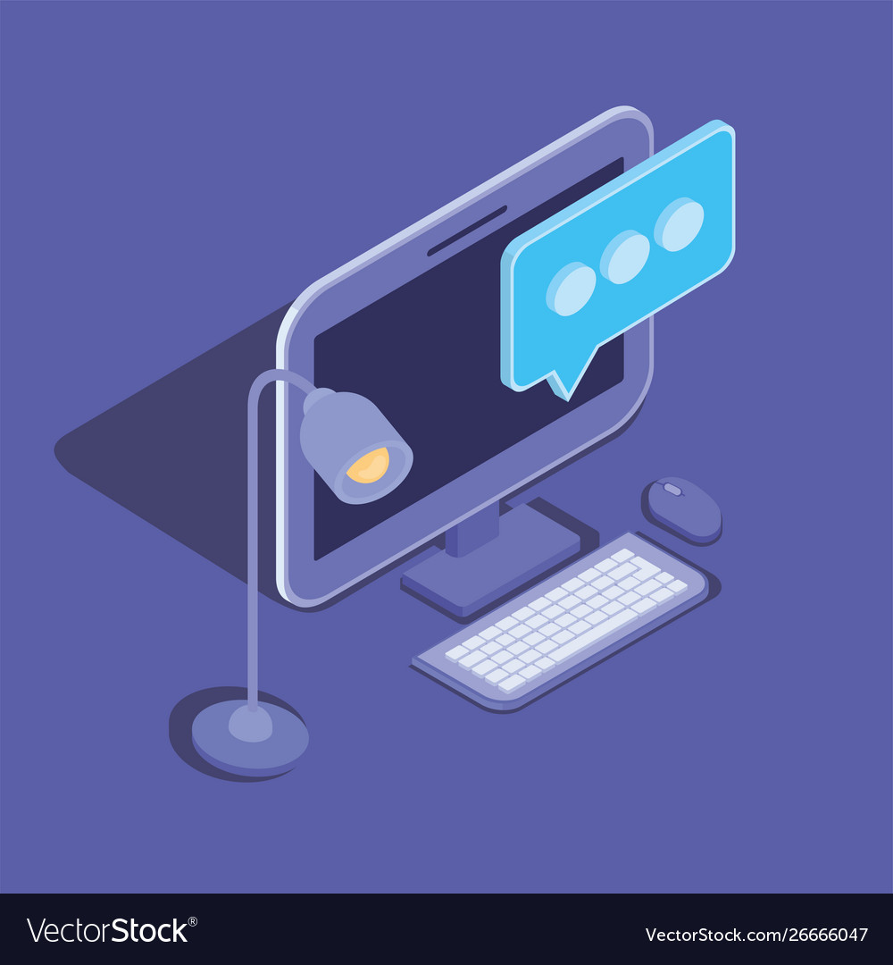 Desktop computer technology device icon