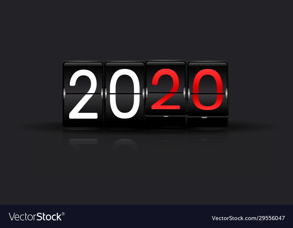 Flip countdown timer with number year