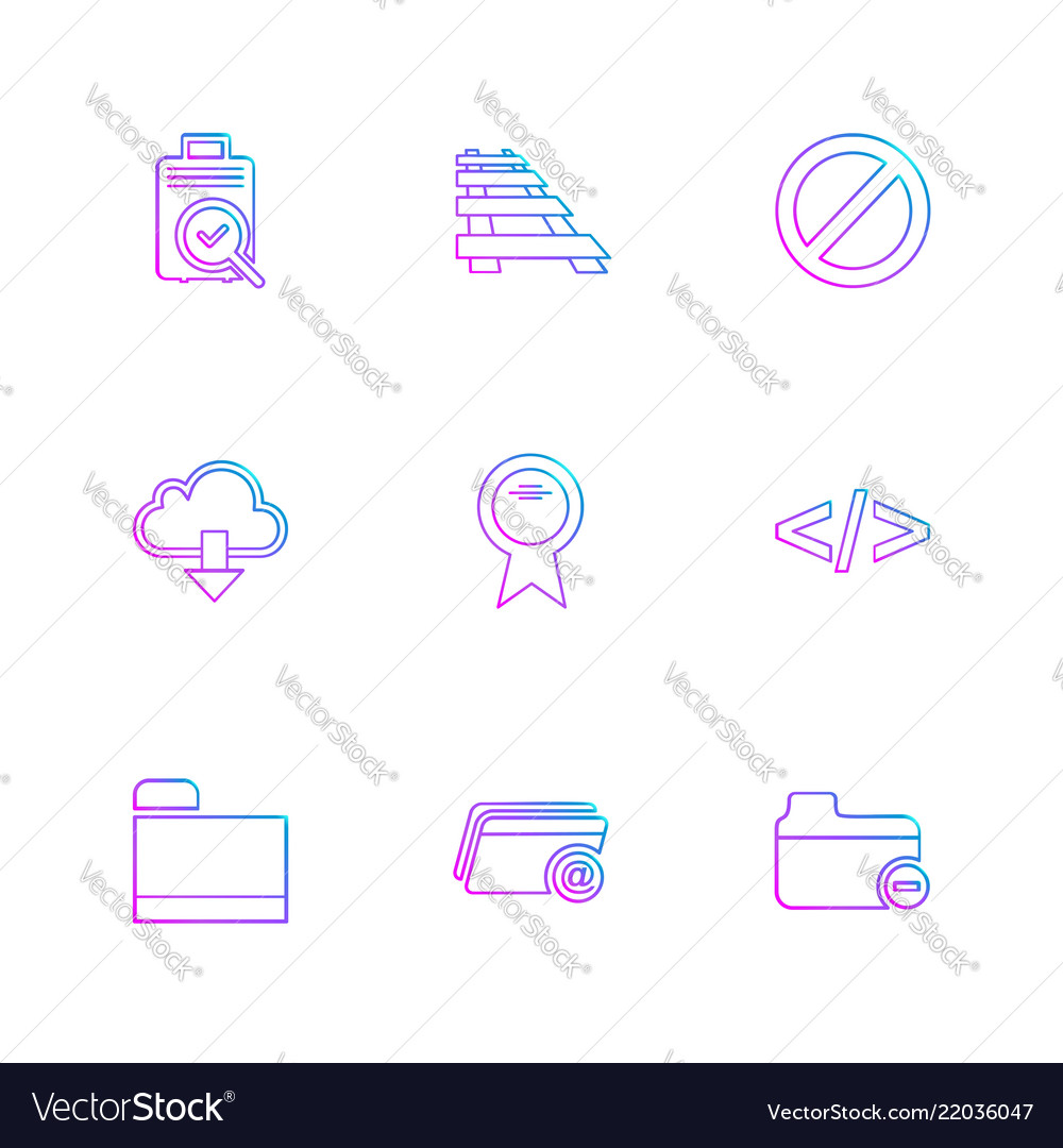 Folder files directory search code eps icons