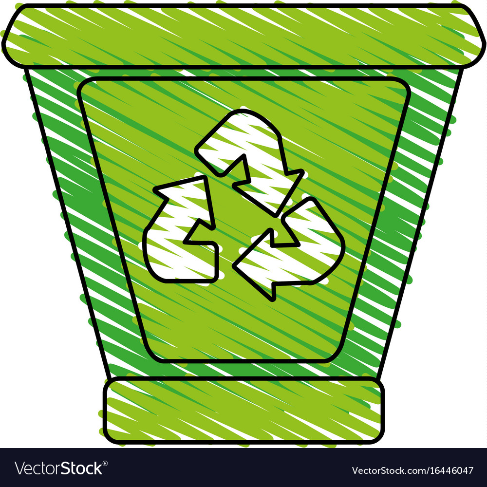 Garbage can with recycle arrows icon image