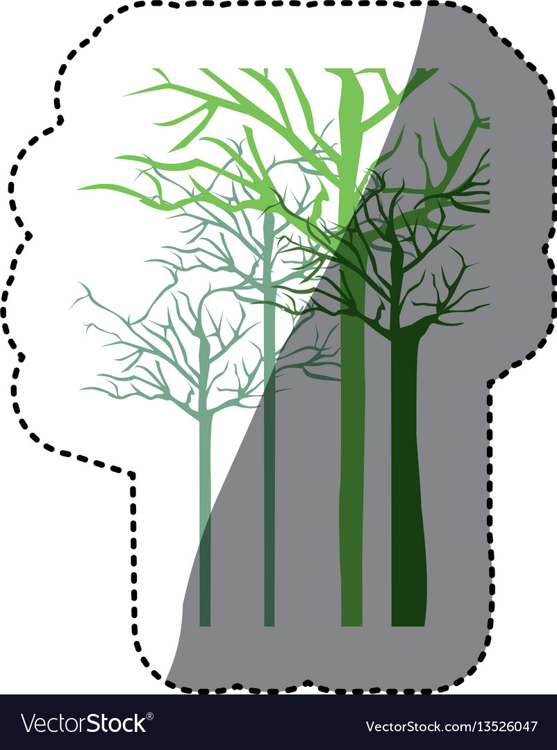 Green trees without leaves icon