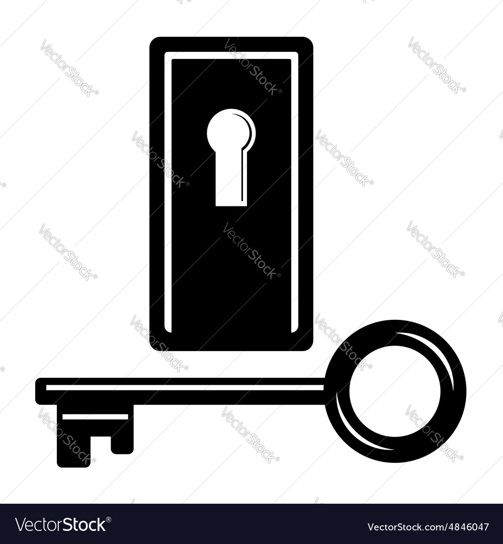 Keyhole and key pictograph Royalty Free Vector Image