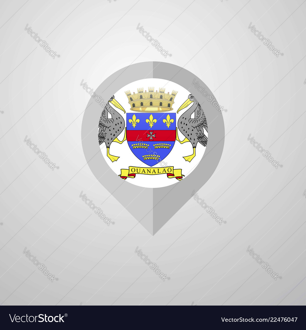 Karten-Navigation Pointer mit heiliger barthelemy Flagge