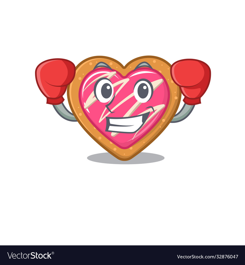 Mascot character style sporty boxing cookie