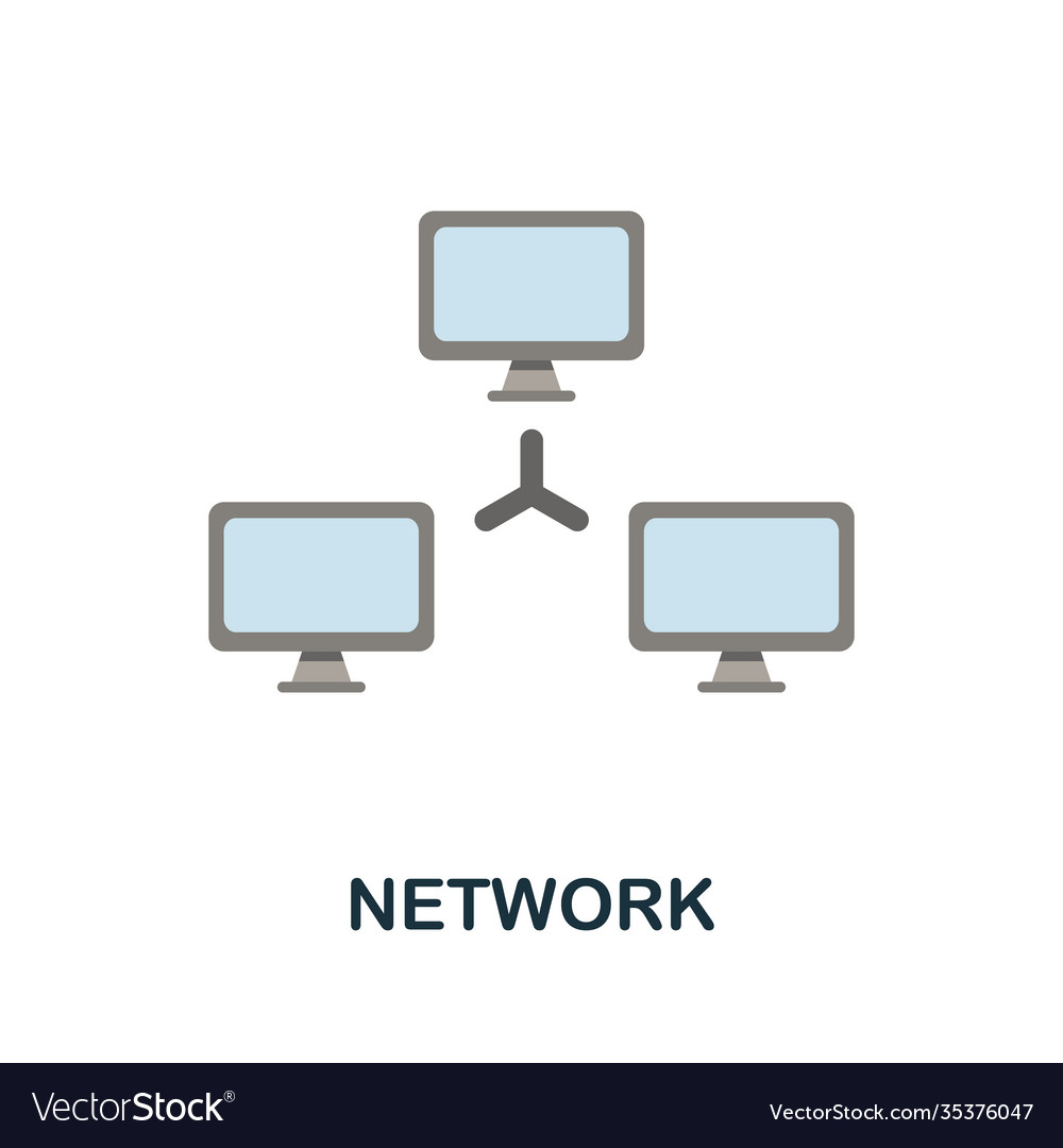 Network flat icon color simple element from work