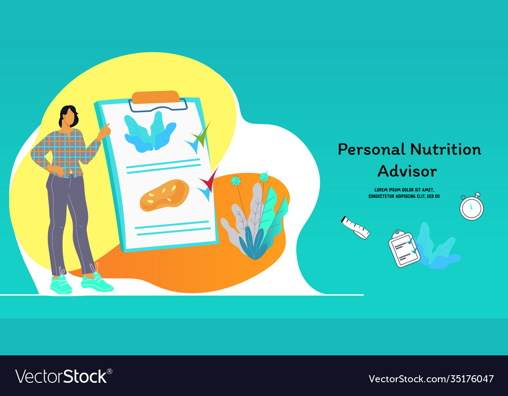 Personal nutrition advisor website template vector image Personal nutrition advisor website template