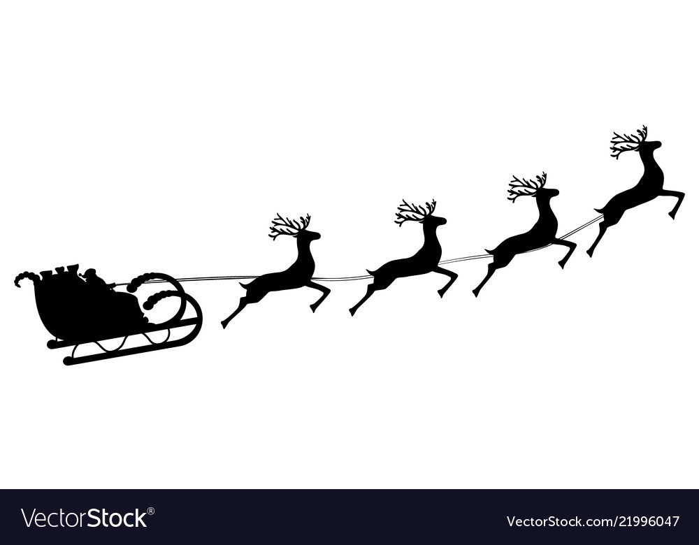 Santa Claus Rides In A Sleigh In Harness On The Vector Image