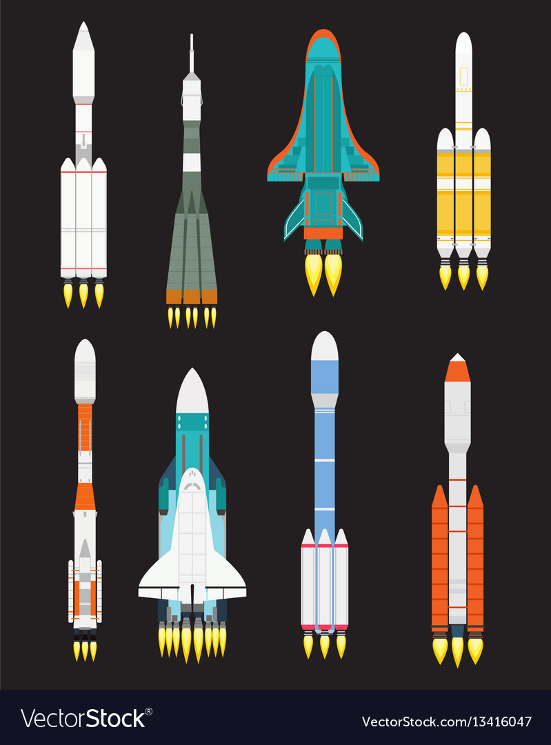 Technology ship rocket cartoon design for Vector Image