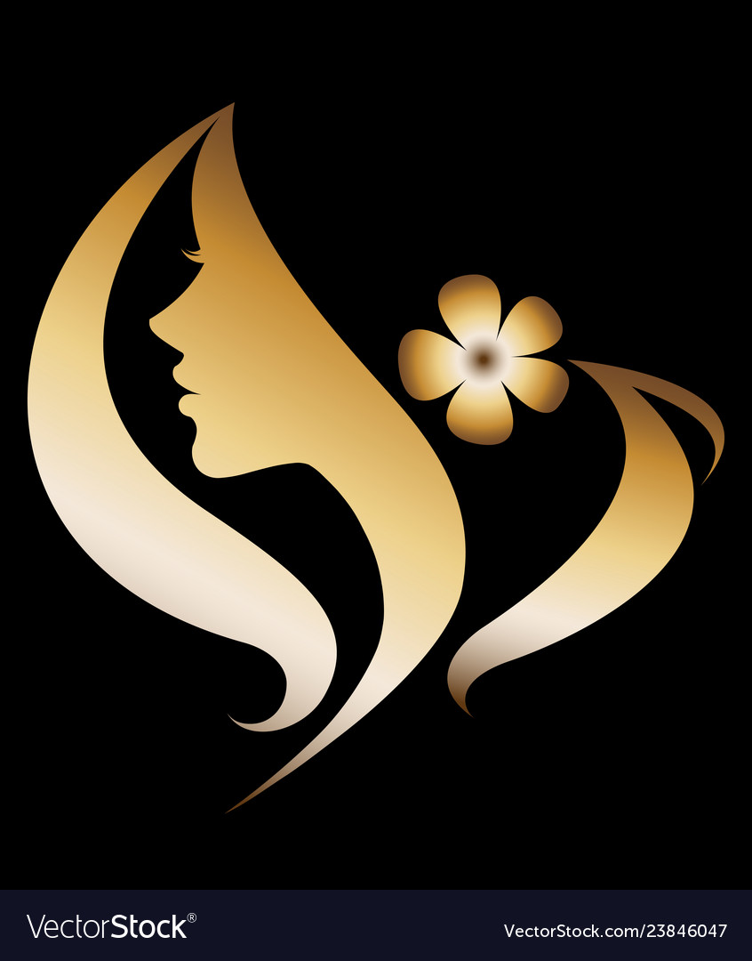 Women silhouette icon on black Royalty Free Vector Image