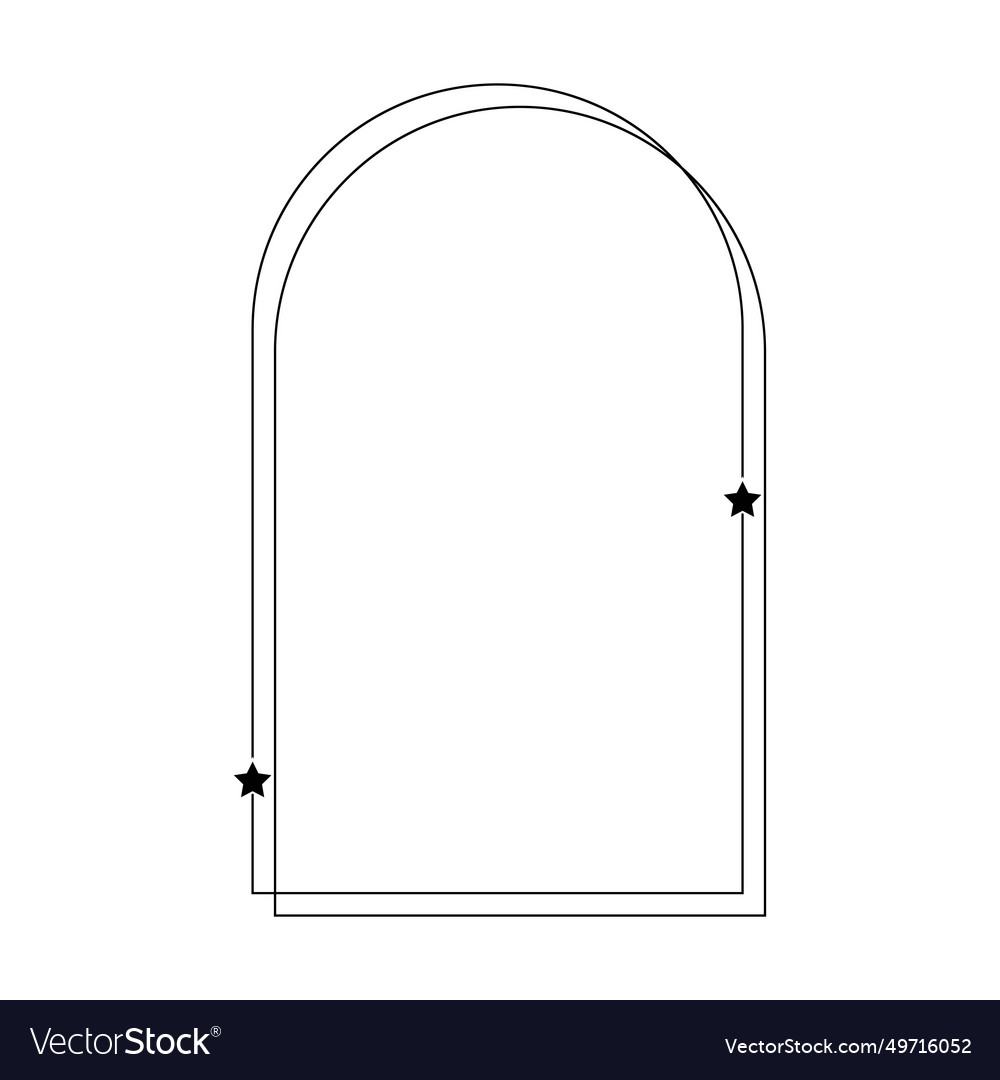 Arch frame border icon with star shape symbol
