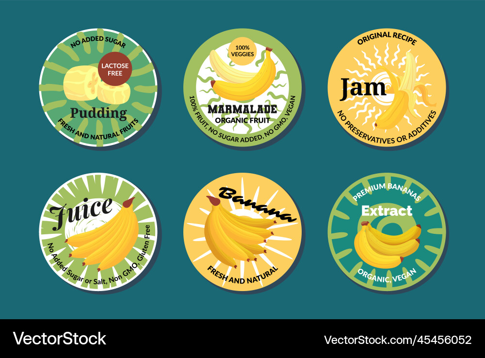 Banana jam pudding marmalade juice extract fresh Vector Image