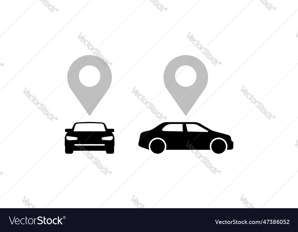 Car tracking map icon location pin logotype web vector image Car tracking map icon location pin logotype web