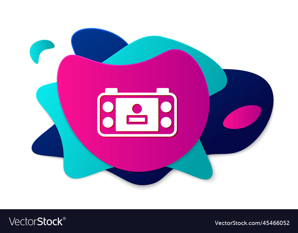 Color portable video game console icon isolated