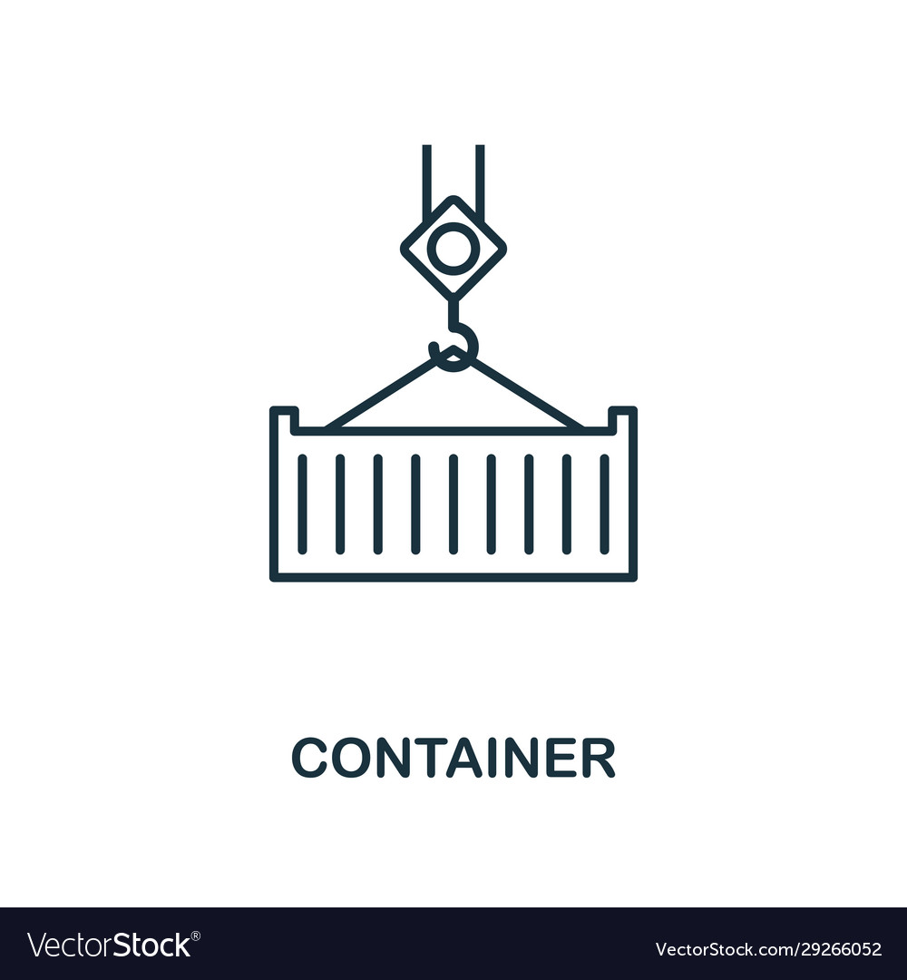 Container line icon thin design style from