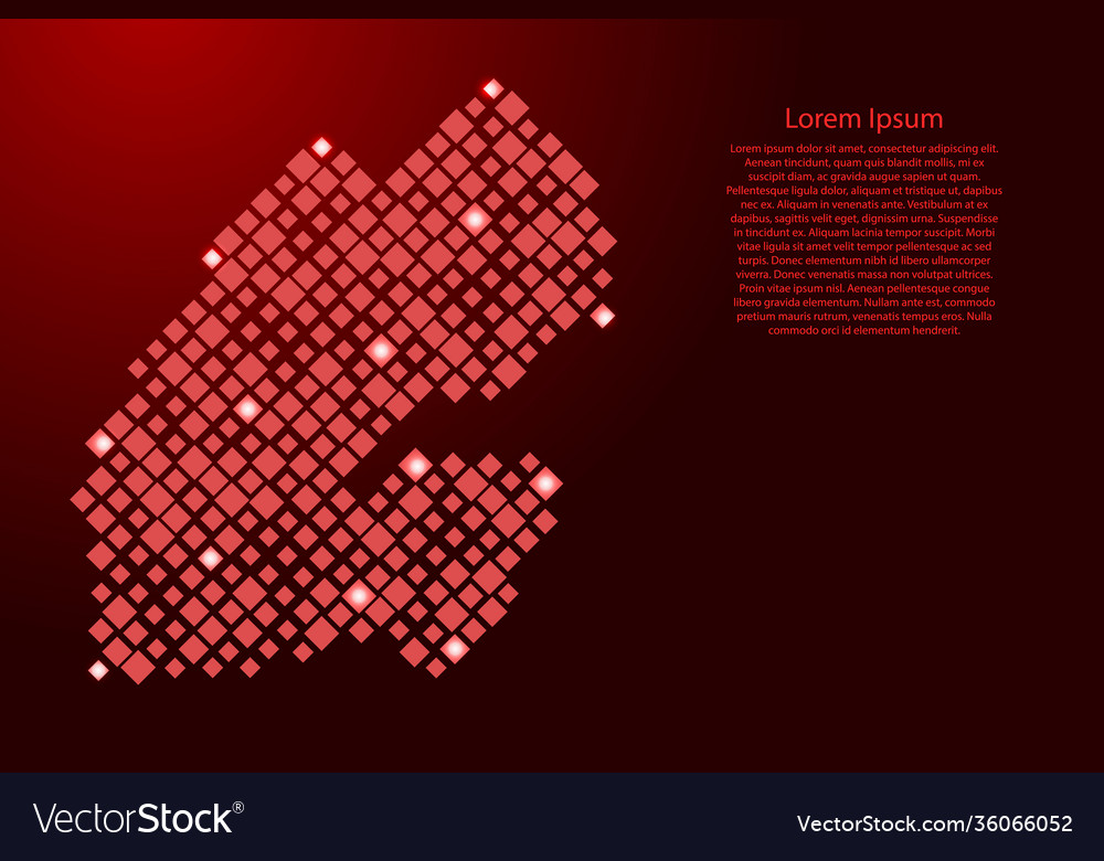 Djibouti map from red pattern rhombuses vector image Djibouti map from red pattern rhombuses
