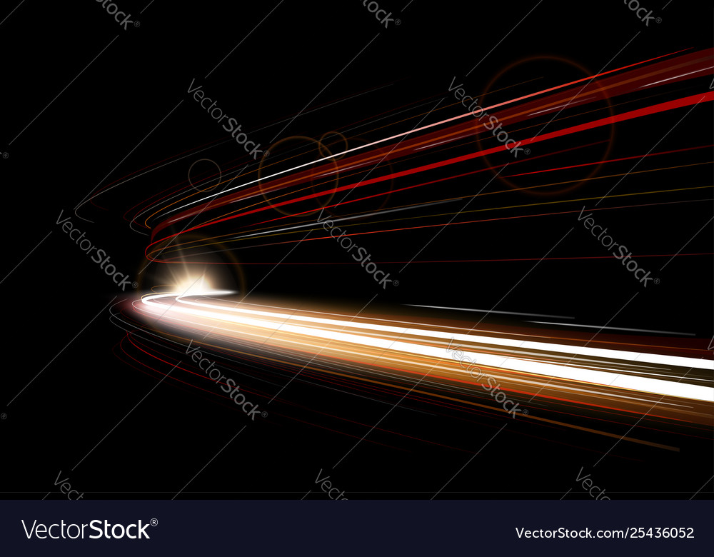 Dynamic lights speed city road car Royalty Free Vector Image