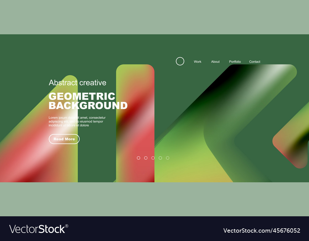 Fluid gradient triangles landing page background vector image Fluid gradient triangles landing page background