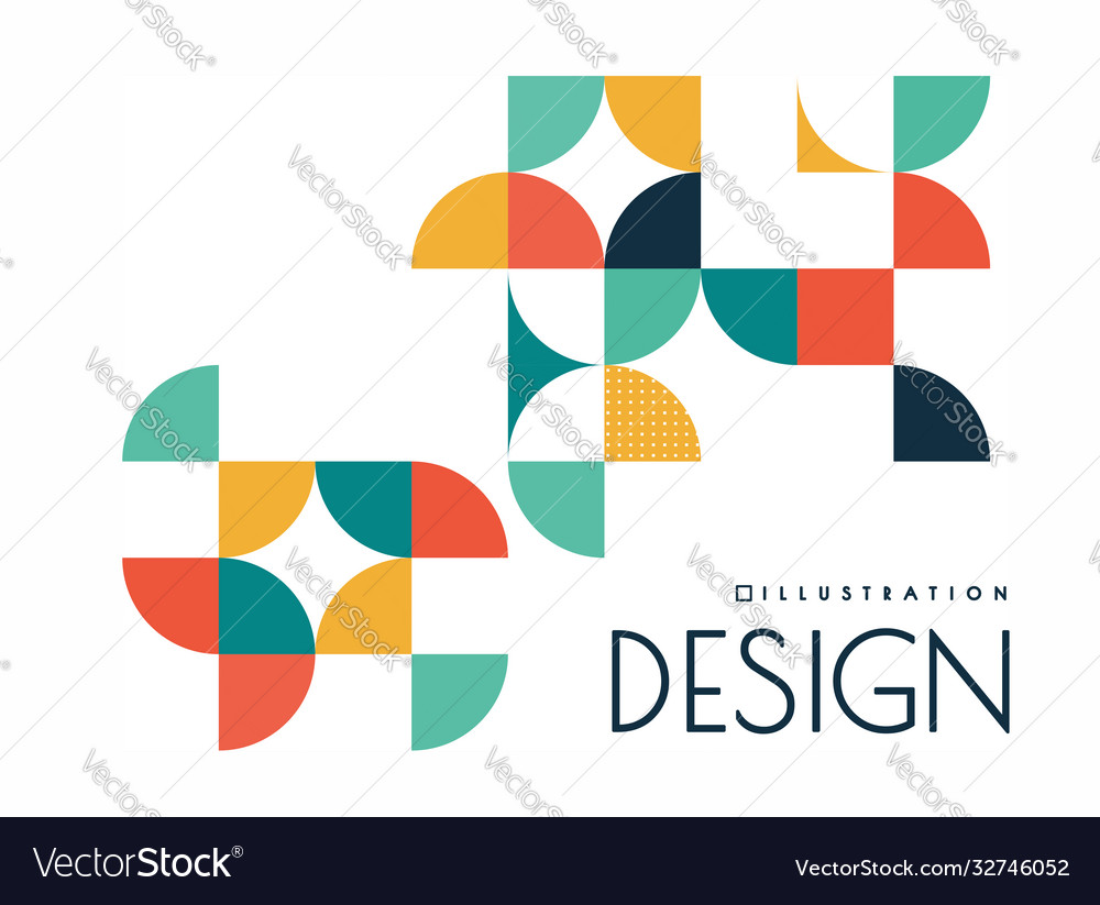 Geometric design with shapes in style of Vector Image