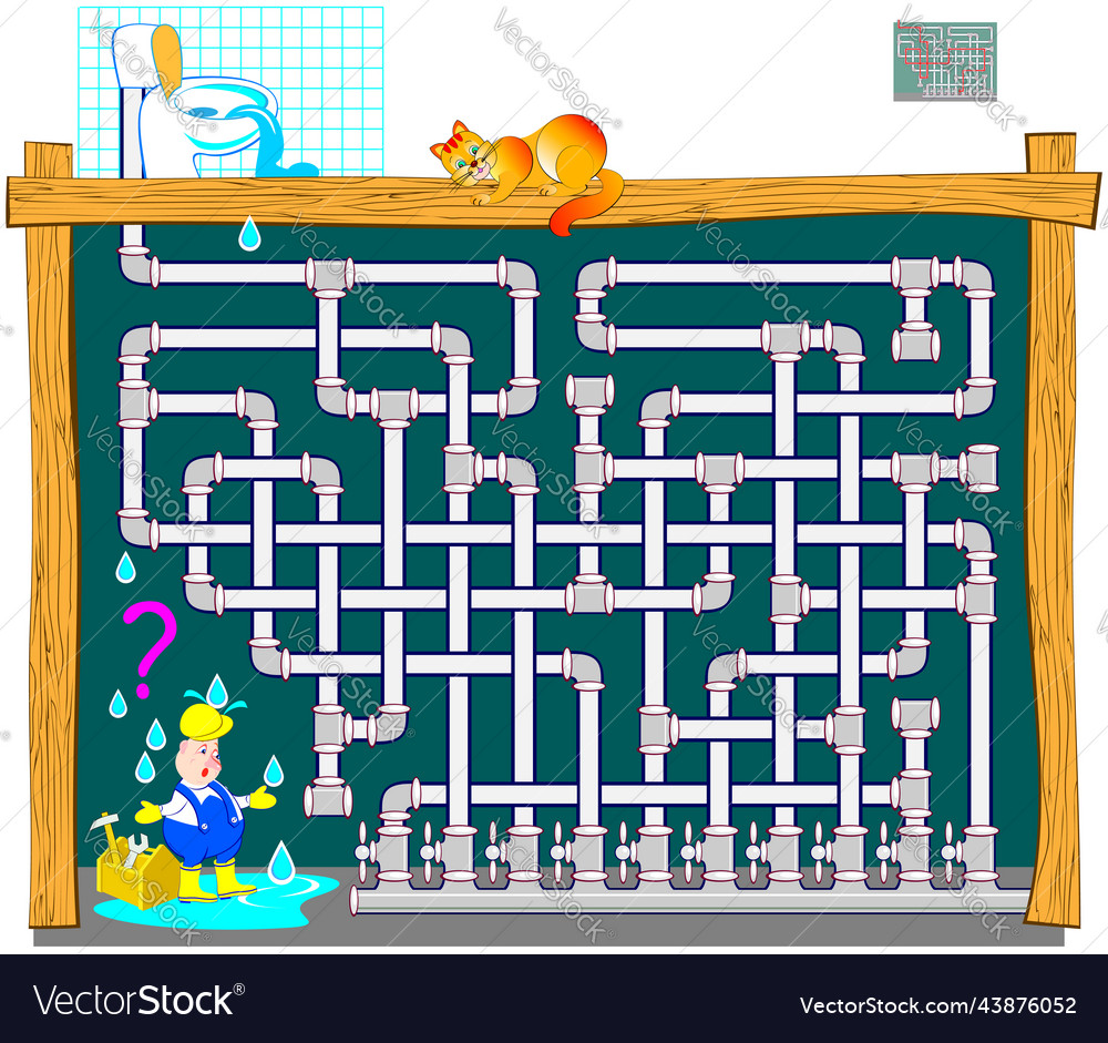 Logic puzzle game with labyrinth for children