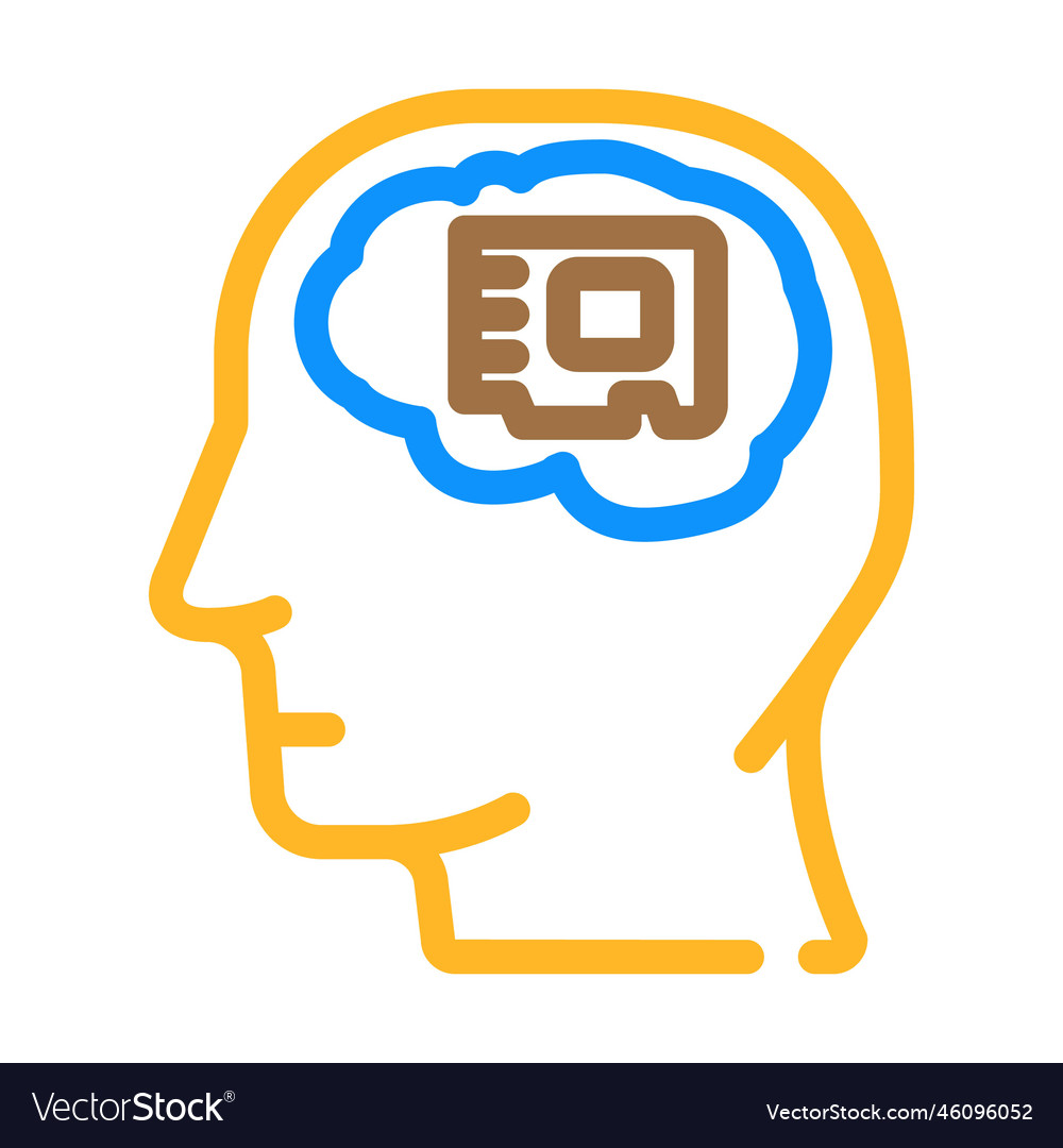 Memory brain color icon