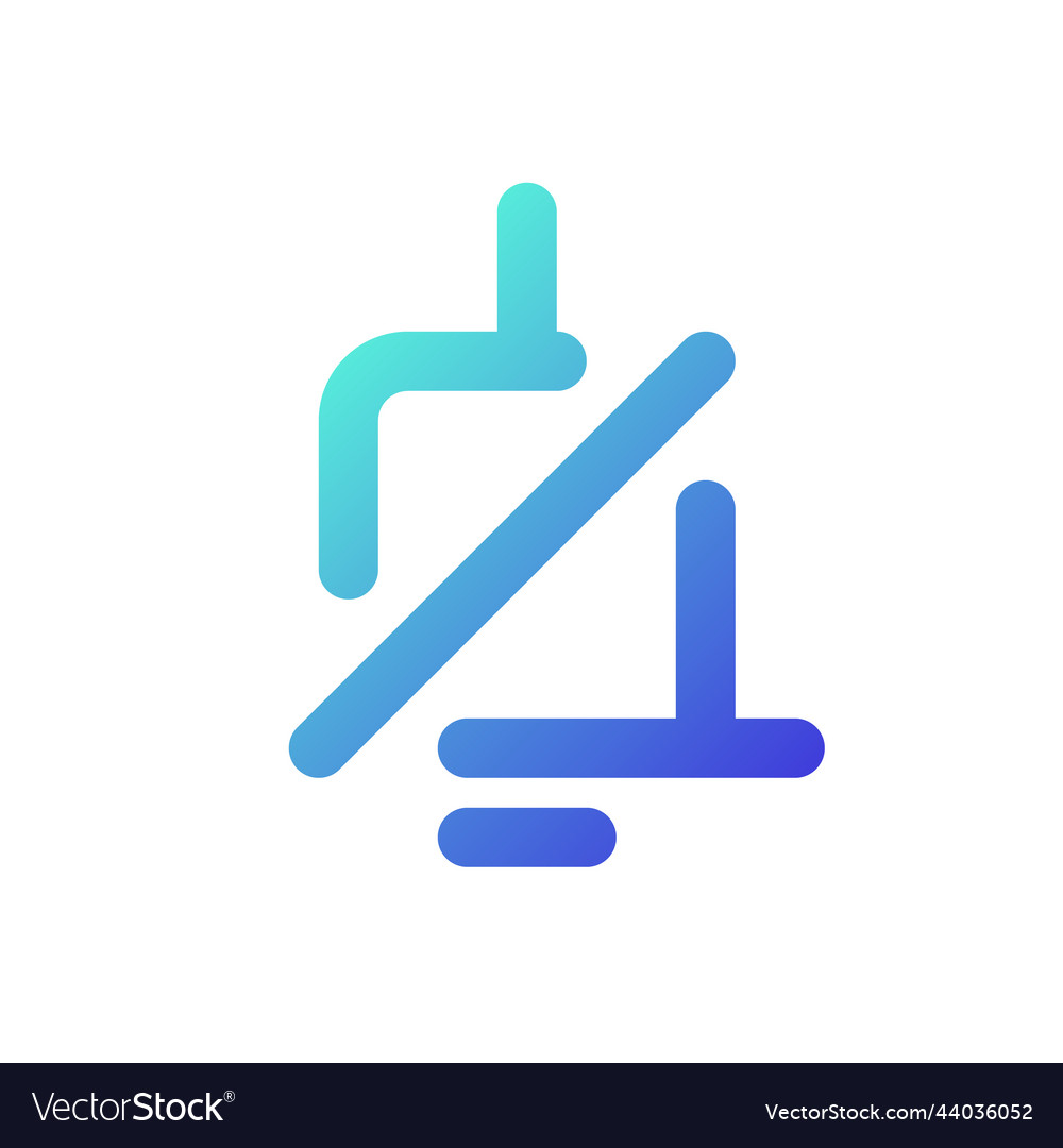 Mute notification sound pixel perfect gradient Vector Image Mute notification sound pixel perfect gradient
