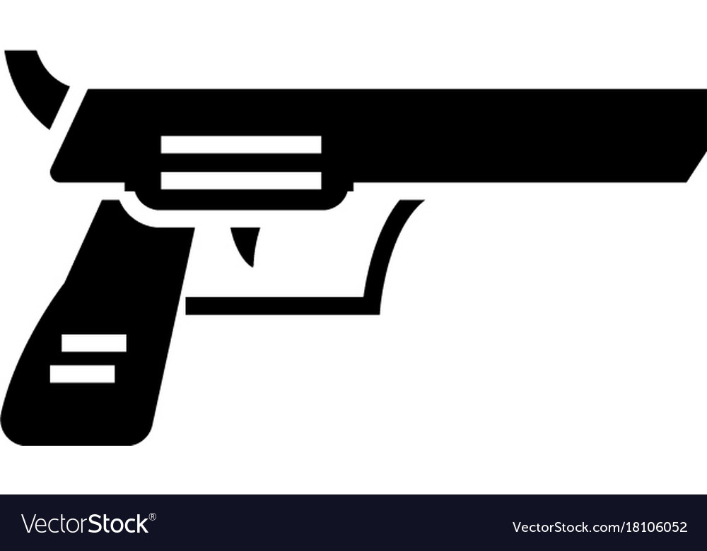 Revolver pistol icon black Royalty Free Vector Image