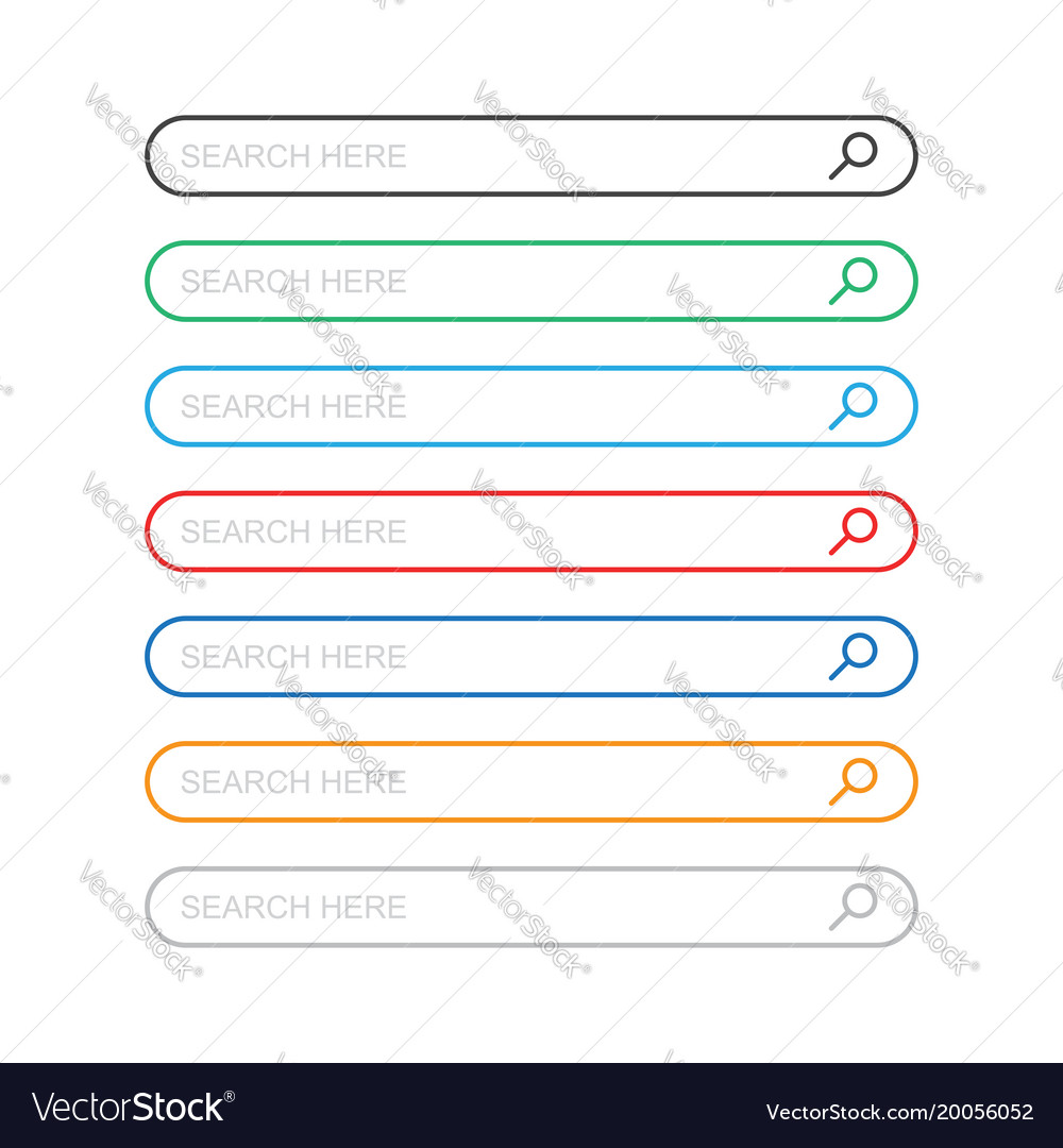 Search bar field set interface elements