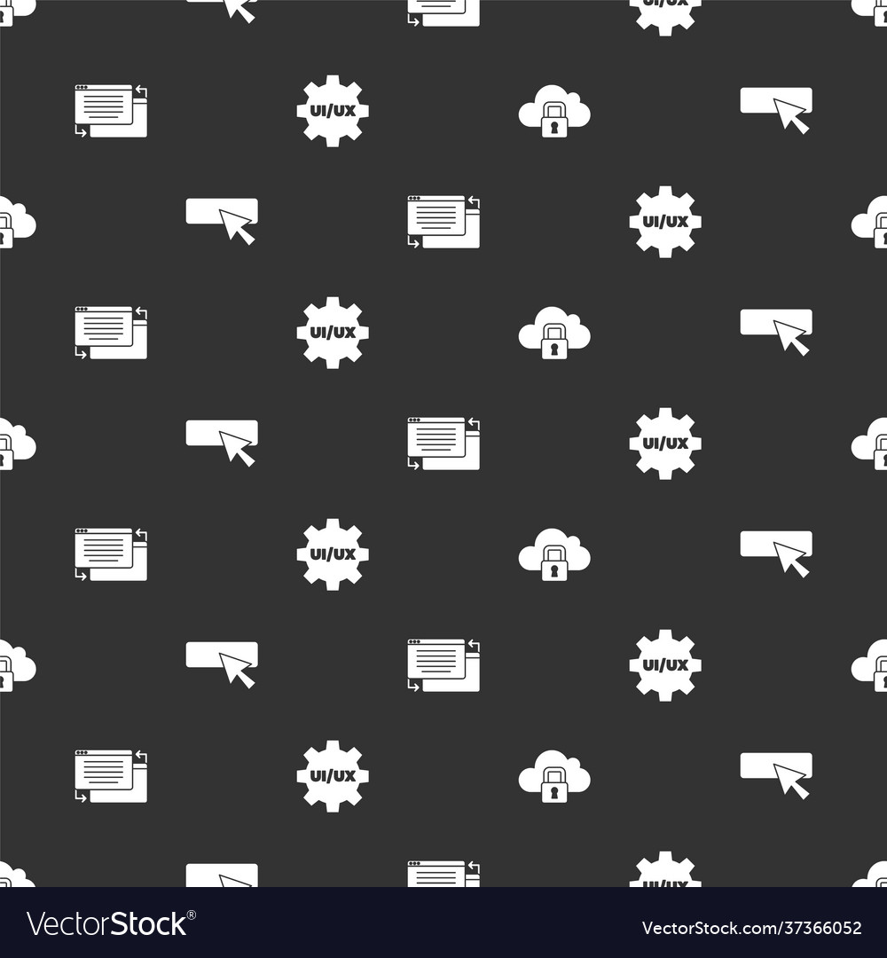 Set cloud computing lock ui or ux design vector image Set cloud computing lock ui or ux design