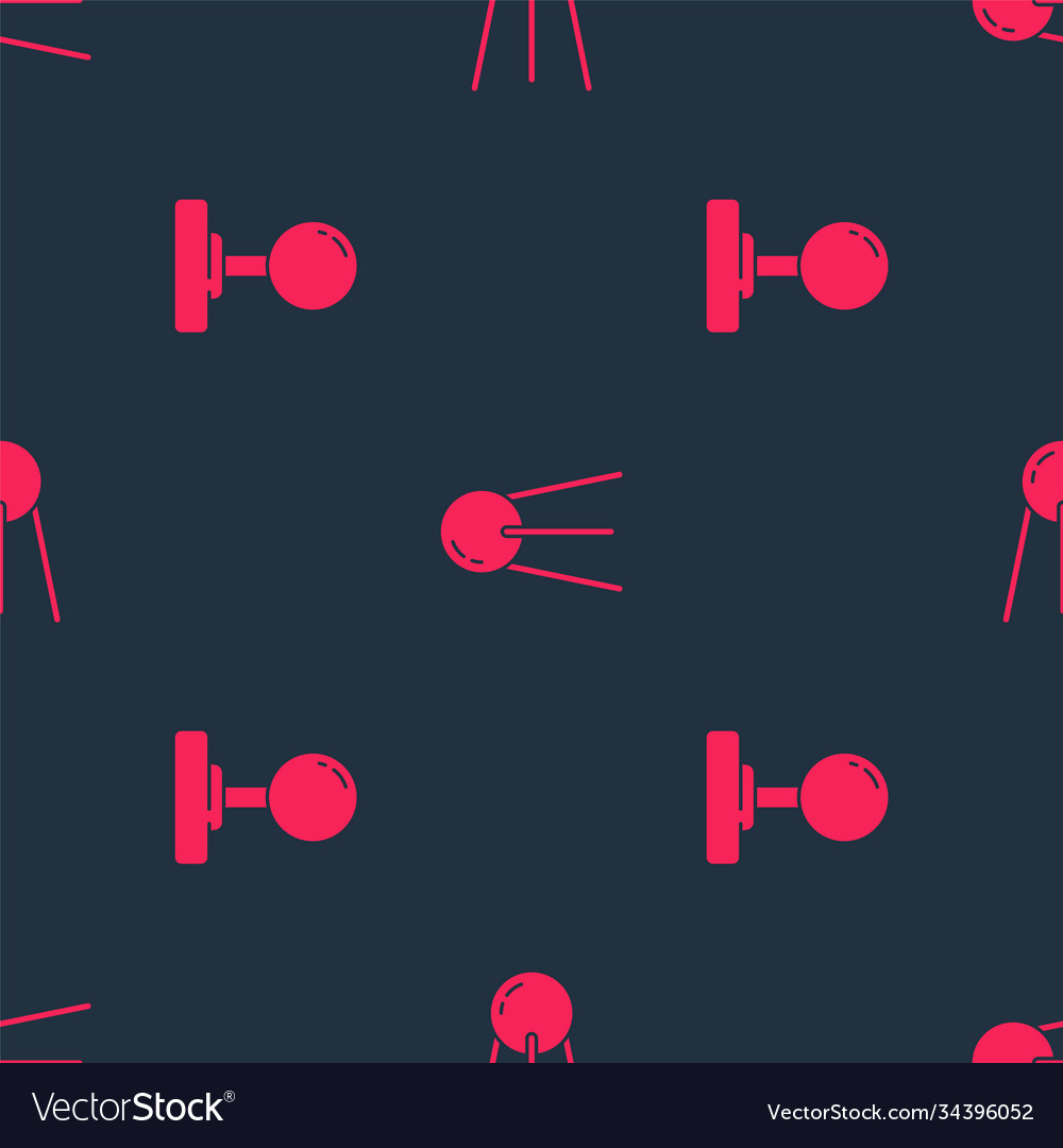 Set joystick and satellite on seamless pattern Vector Image Set joystick and satellite on seamless pattern