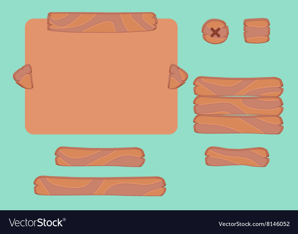 Set of cartoon buttons gui elements
